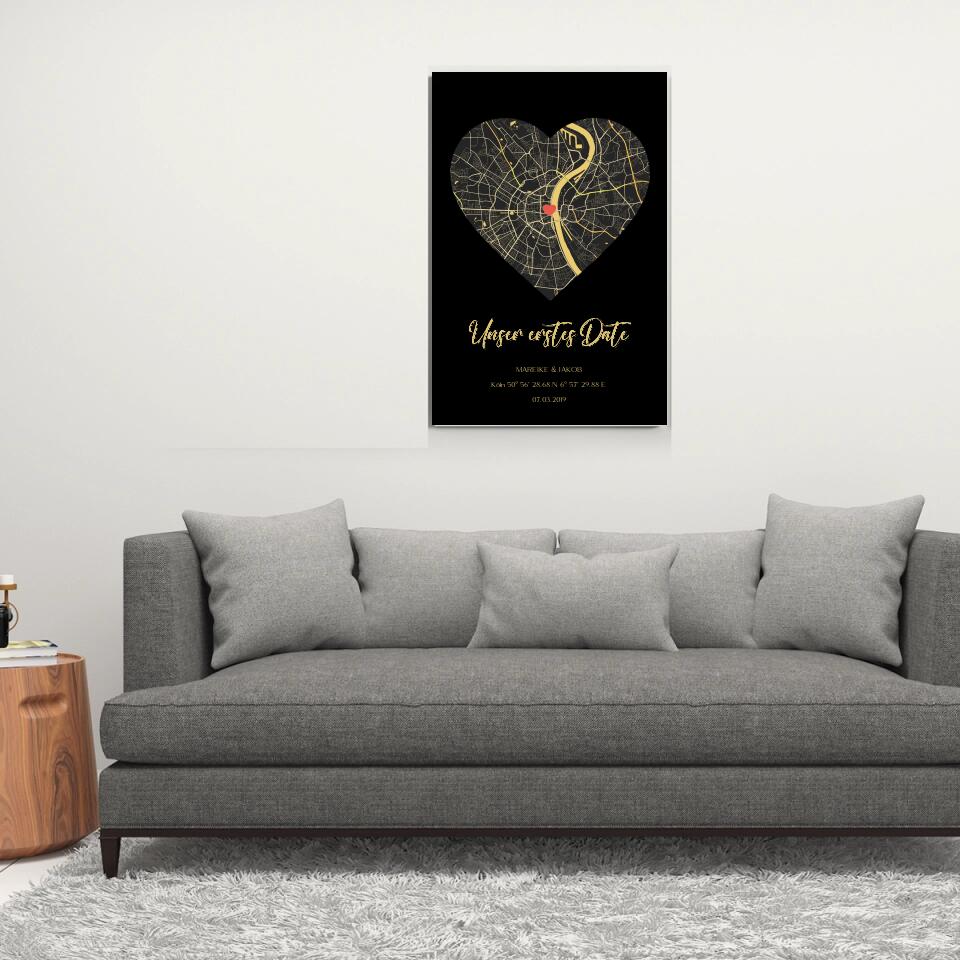 Unser erstes Date - Personalisierbares Poster