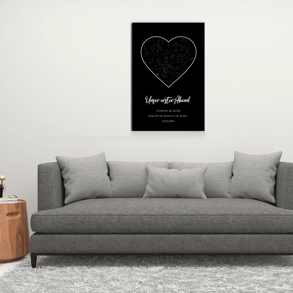 Unser erster Abend Sternenkarte - Personalisierbares Poster