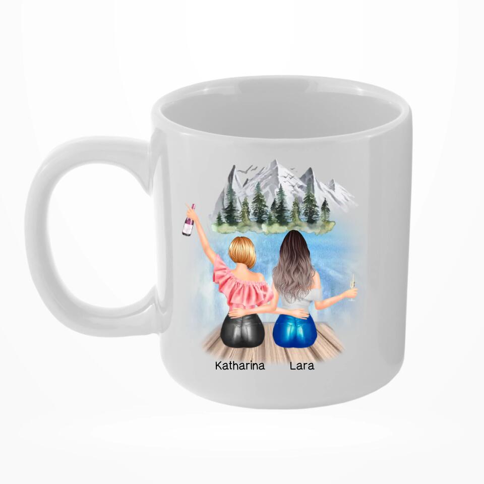 Beste Freundinnen - Personalisierbare Tasse