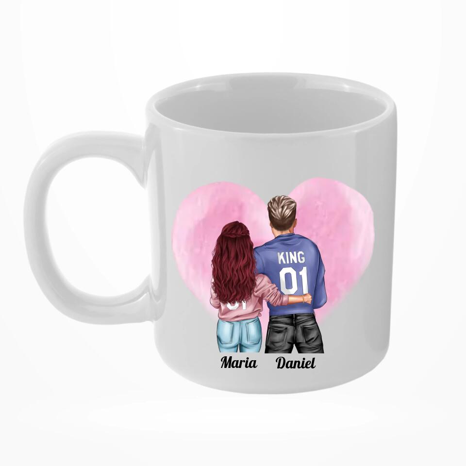 Pärchen King & Queen- Personalisierbare Tasse