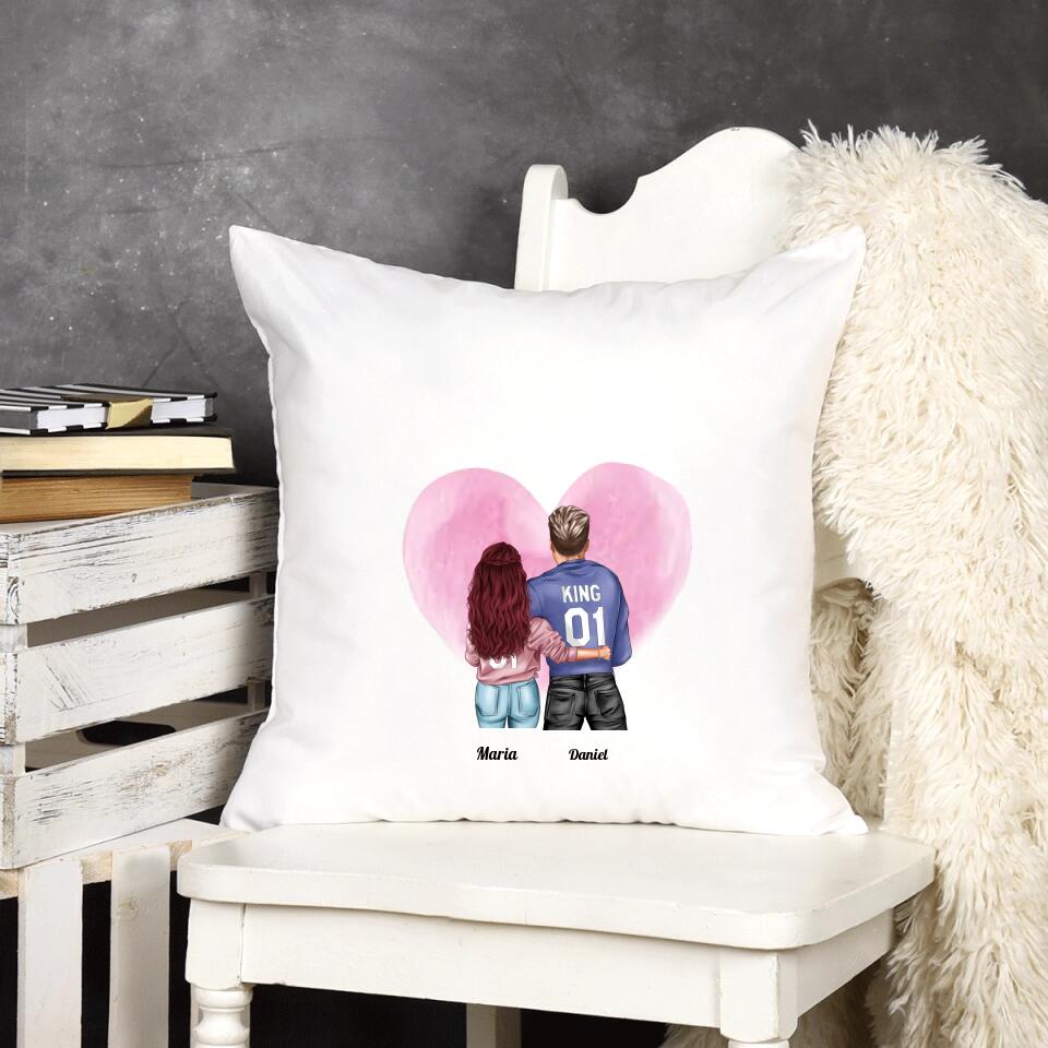 Pärchen King & Queen - Personalisiertes Kissen