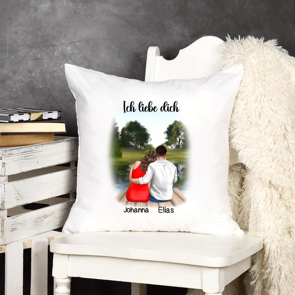 Pärchen am See - Personalisierbares Kissen