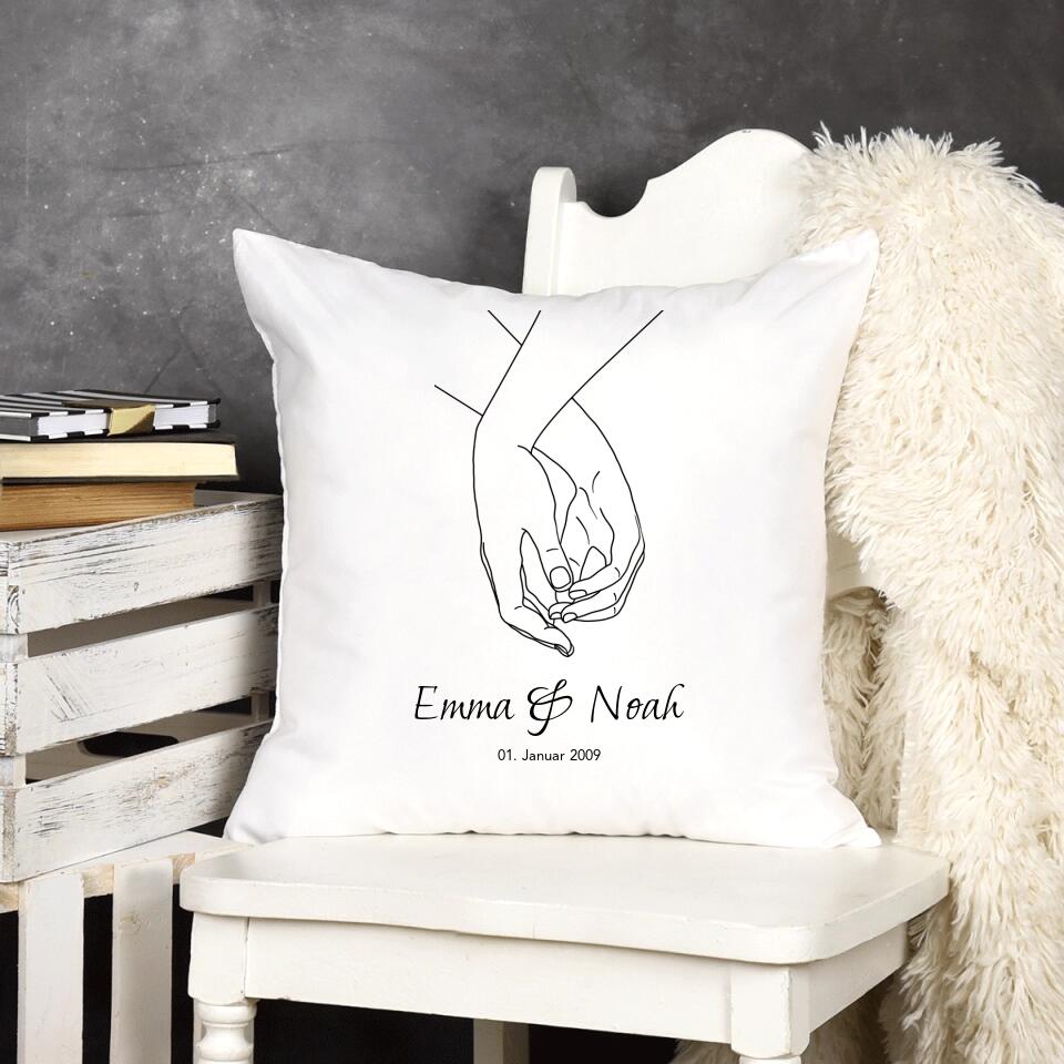 Pärchen Hände - Personalisierbares Kissen