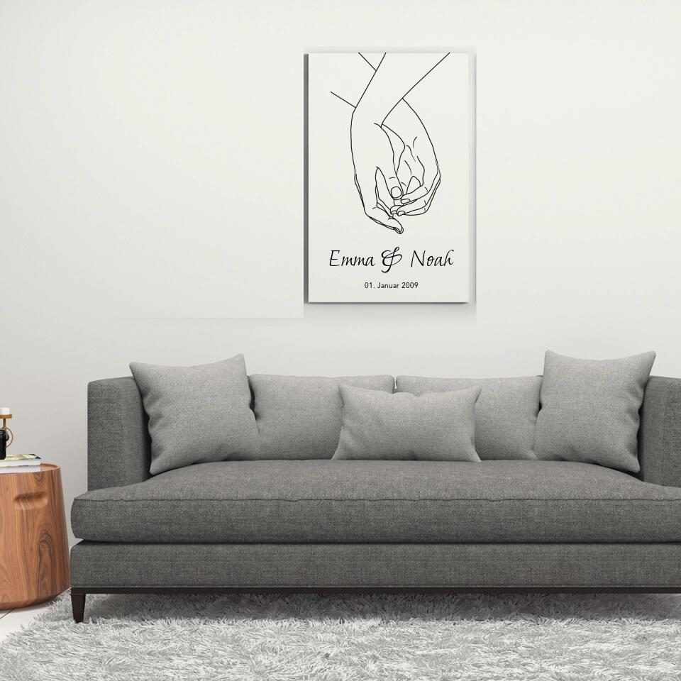 Pärchen Hände - Personalisierbares Poster