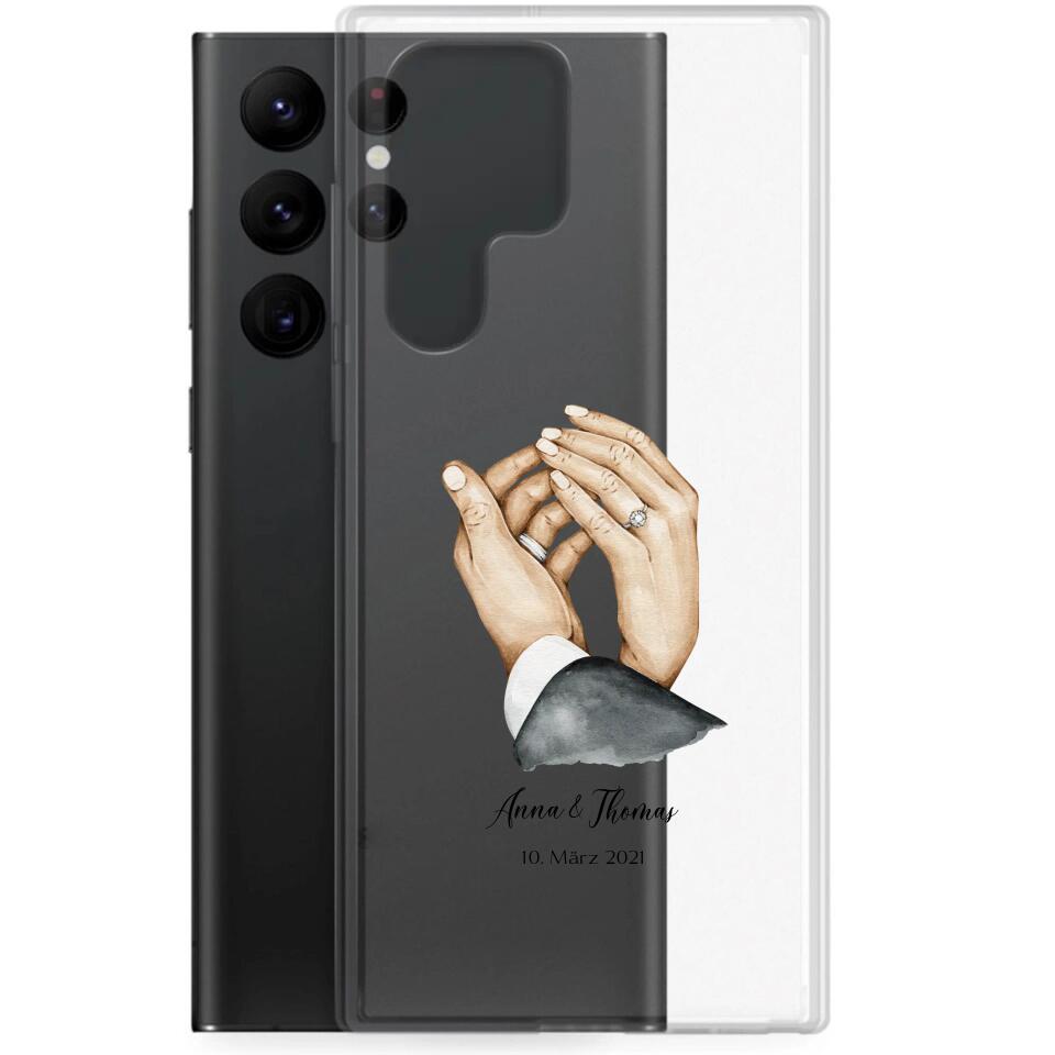 Hochzeit Hände - Personalisierbare Handyhülle