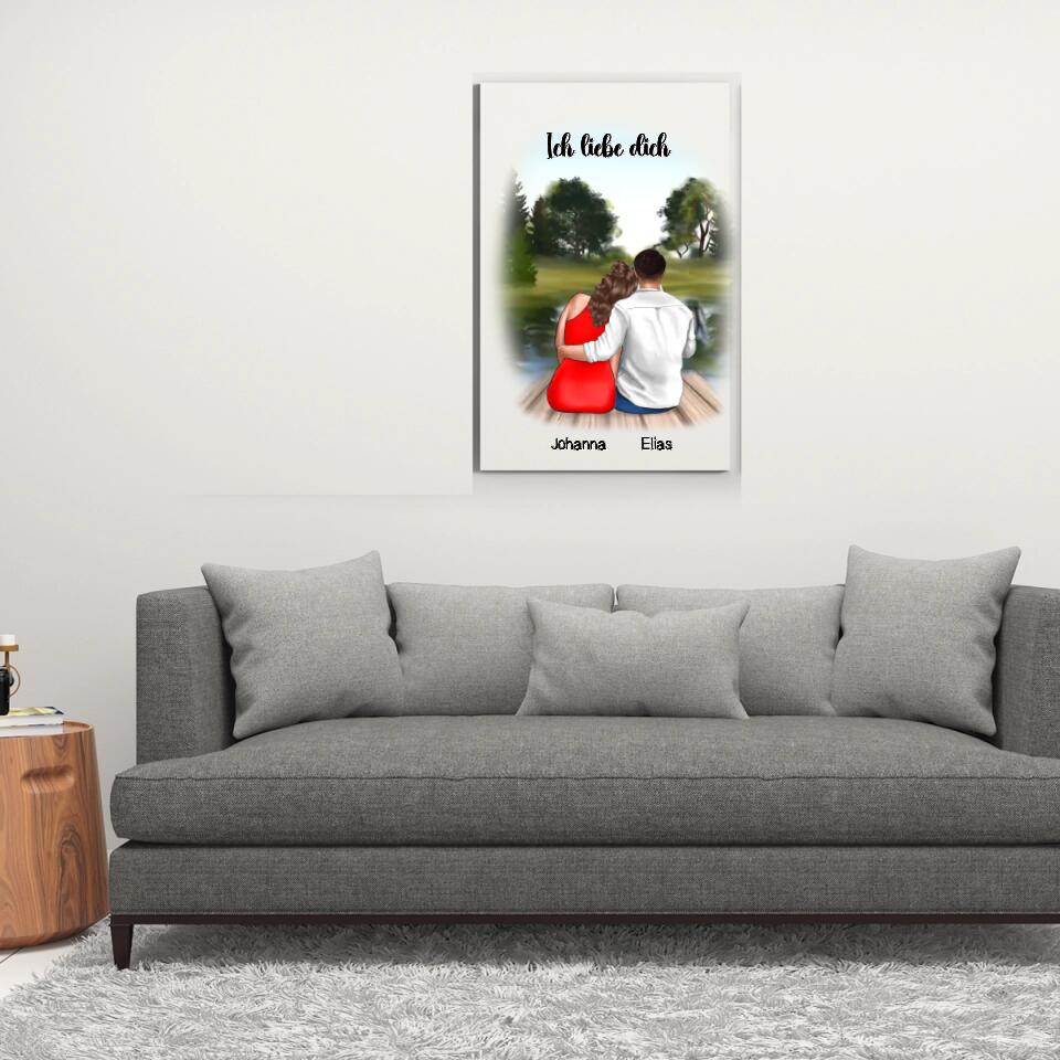 Pärchen am See - Personalisierbares Poster