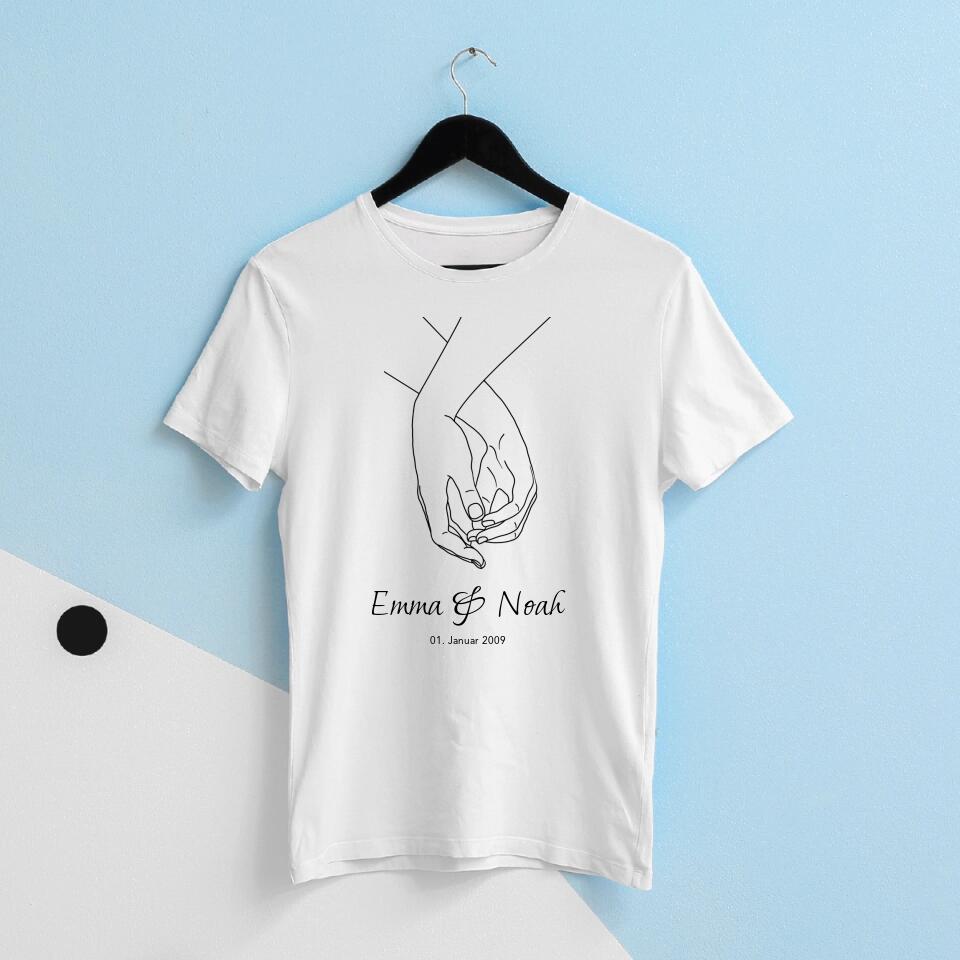 Pärchen Hände - Personalisierbares T-Shirt