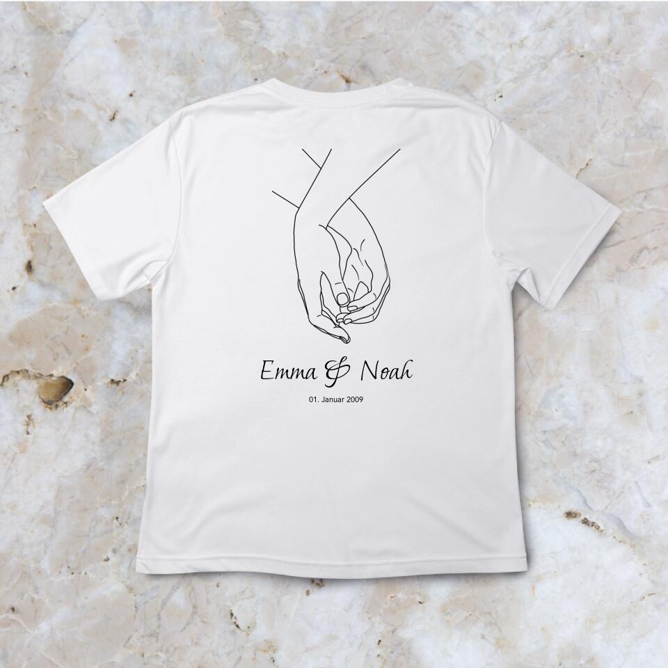 Pärchen Hände - Personalisierbares T-Shirt