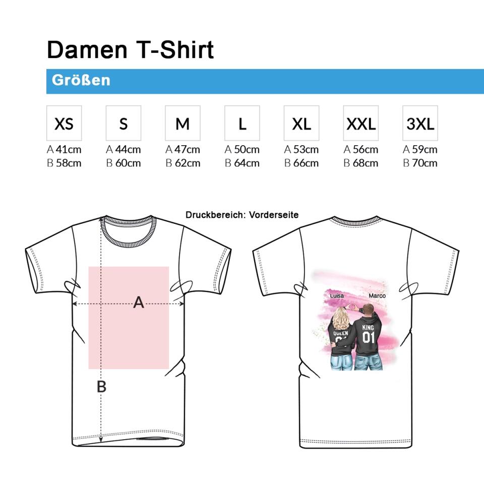 Pärchen Hände - Personalisierbares T-Shirt