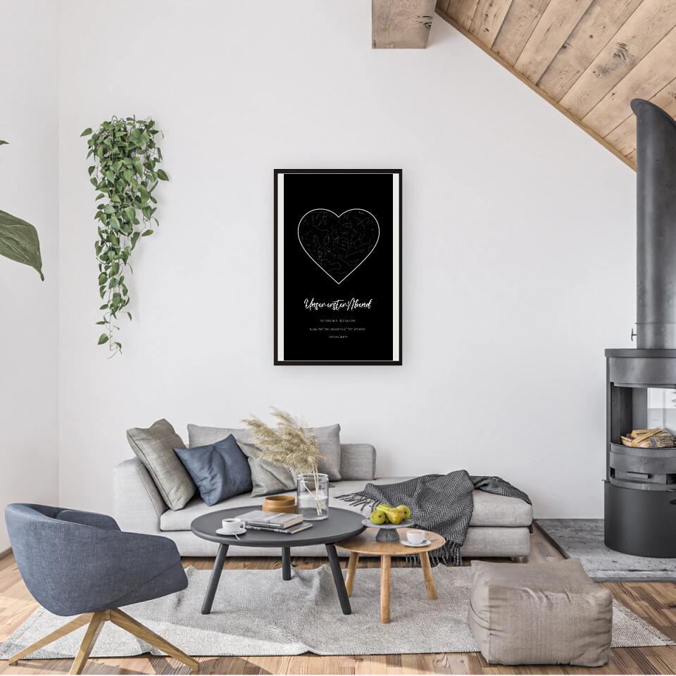 Unser erster Abend Sternenkarte - Personalisierbares Poster