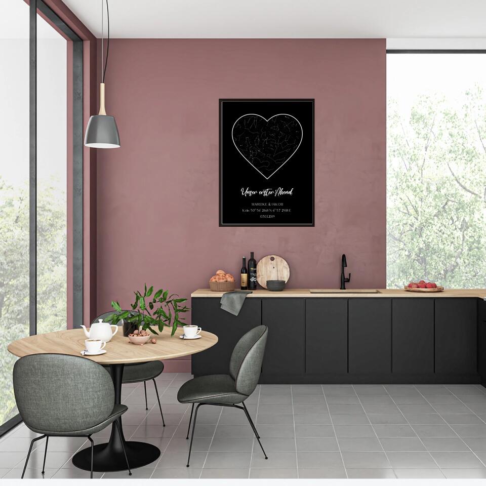 Unser erster Abend Sternenkarte - Personalisierbares Poster