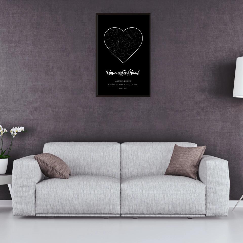 Unser erster Abend Sternenkarte - Personalisierbares Poster