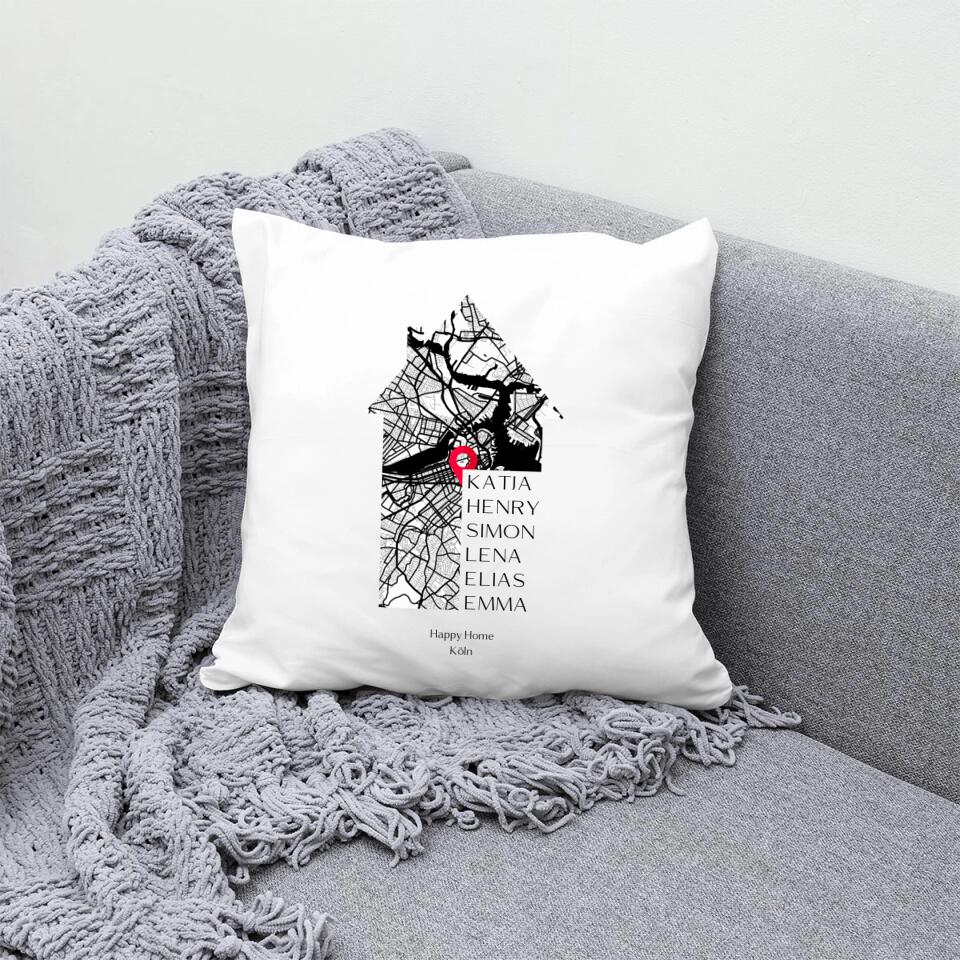 Zuhause - Personalisierbares Kissen