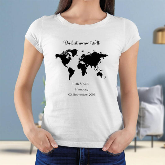 Du bist meine Welt - Personalisierbares T-Shirt