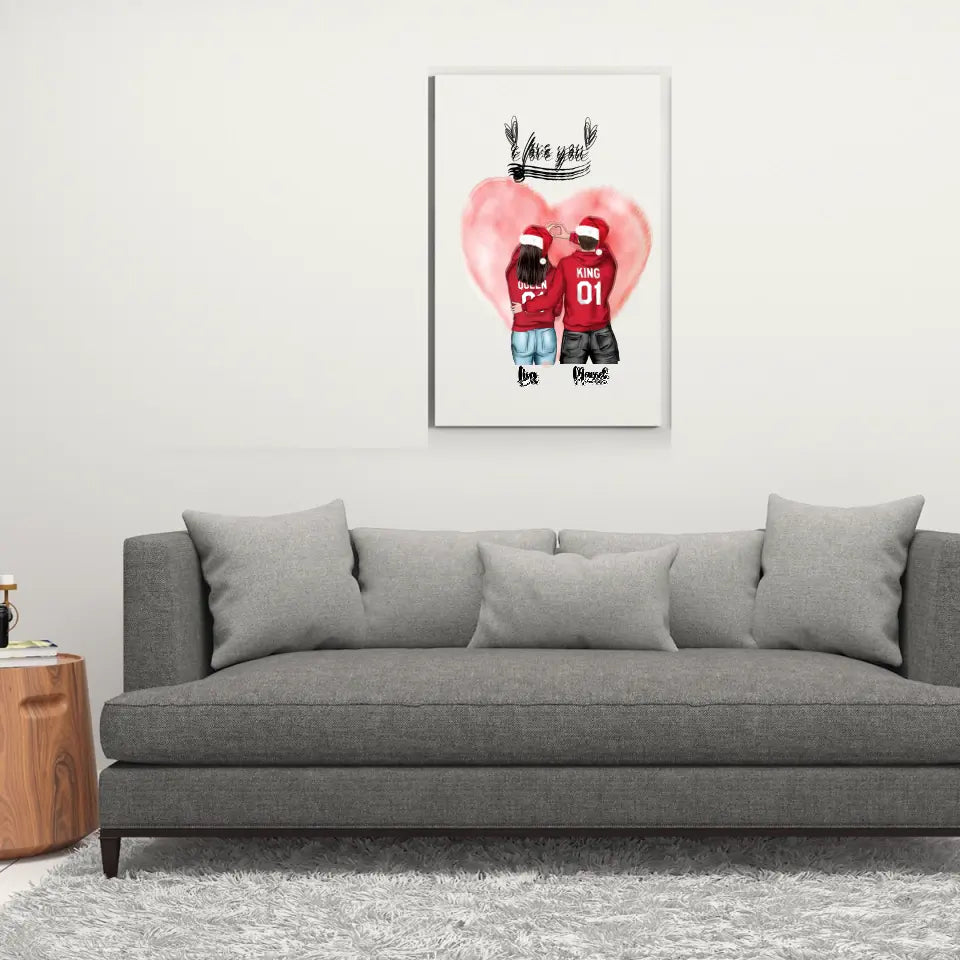 Weihnachten Pärchen - Personalisierbares Poster