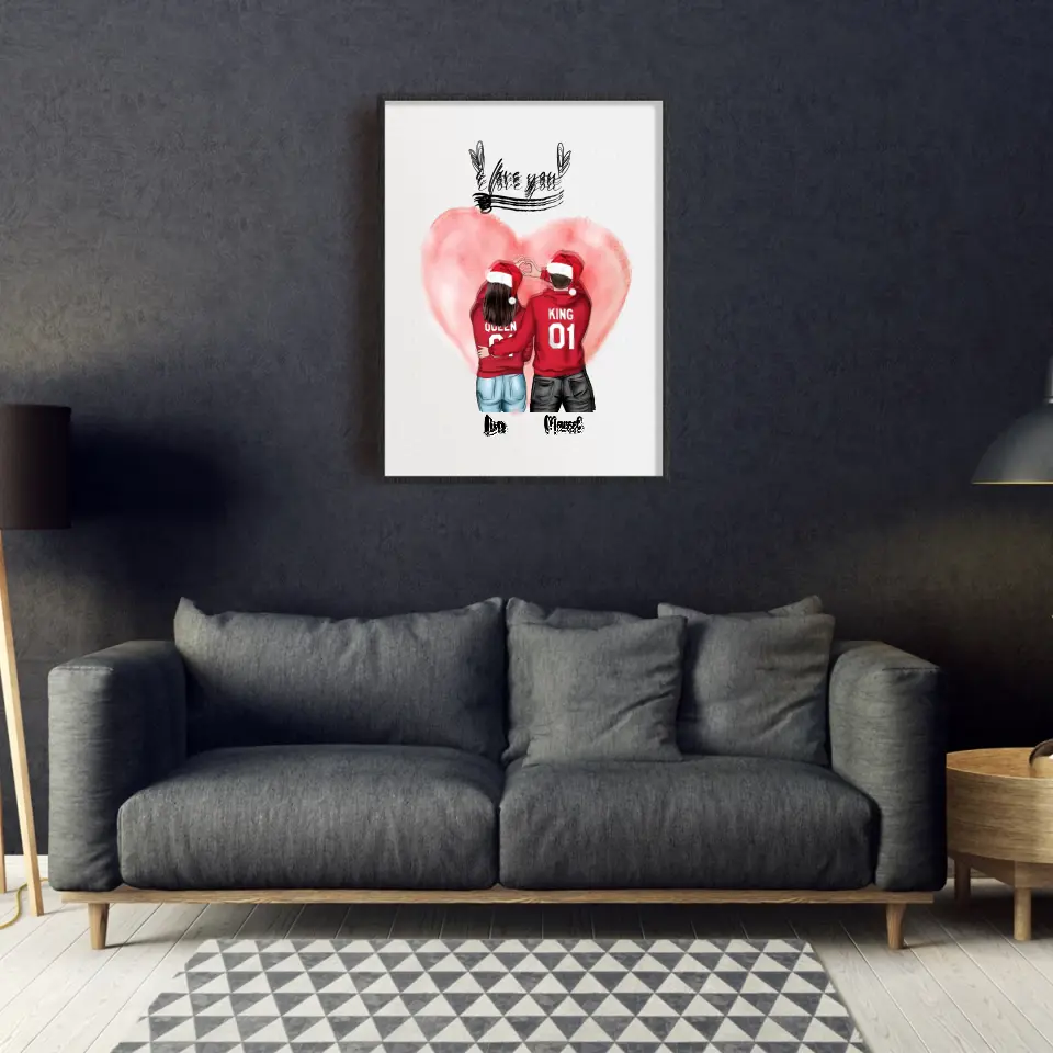 Weihnachten Pärchen - Personalisierbares Poster