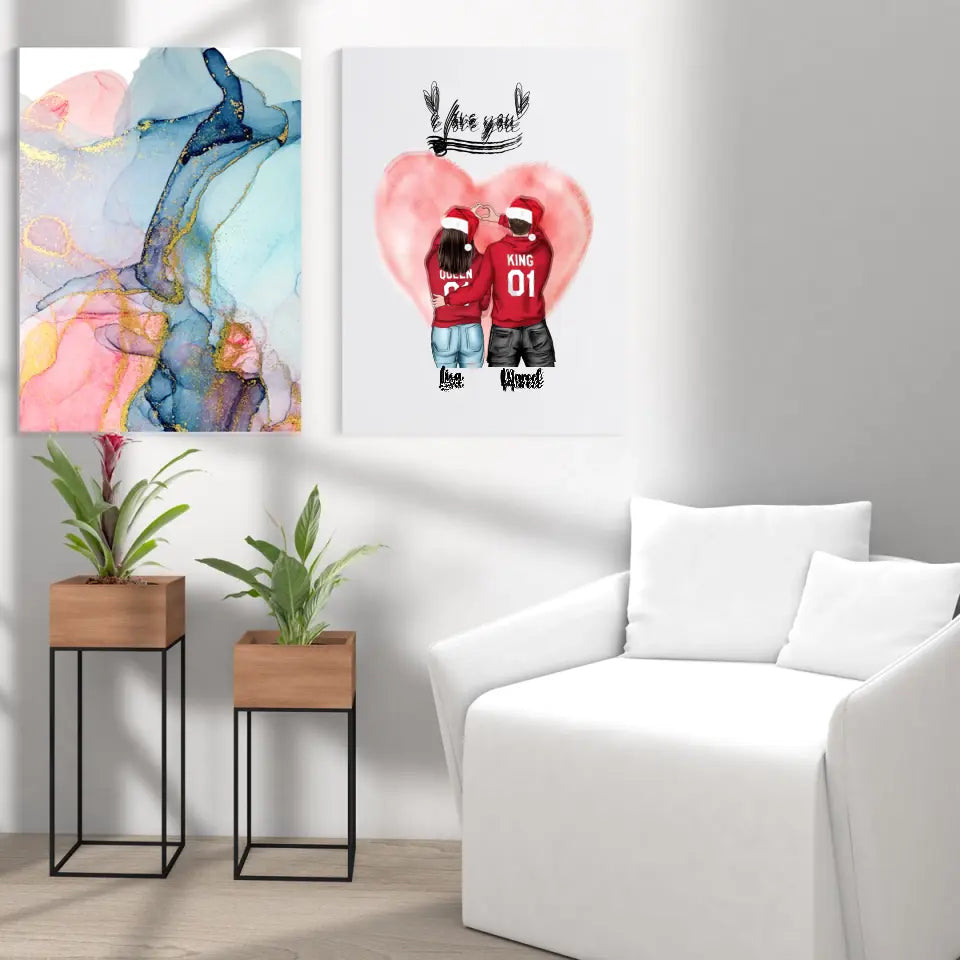 Weihnachten Pärchen - Personalisierbares Poster