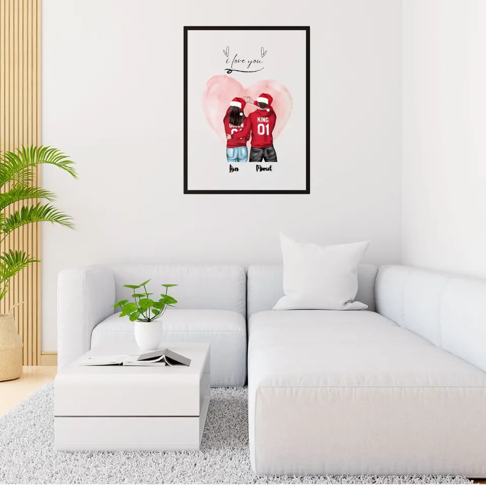 Weihnachten Pärchen - Personalisierbares Poster
