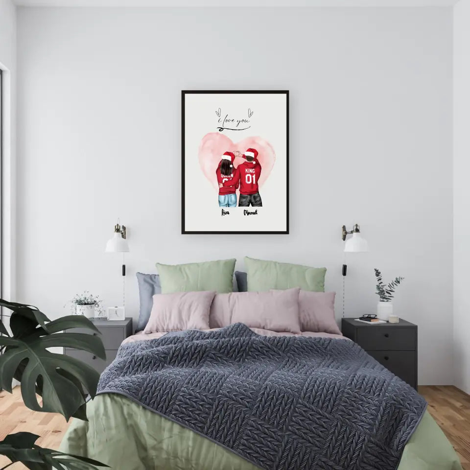 Weihnachten Pärchen - Personalisierbares Poster