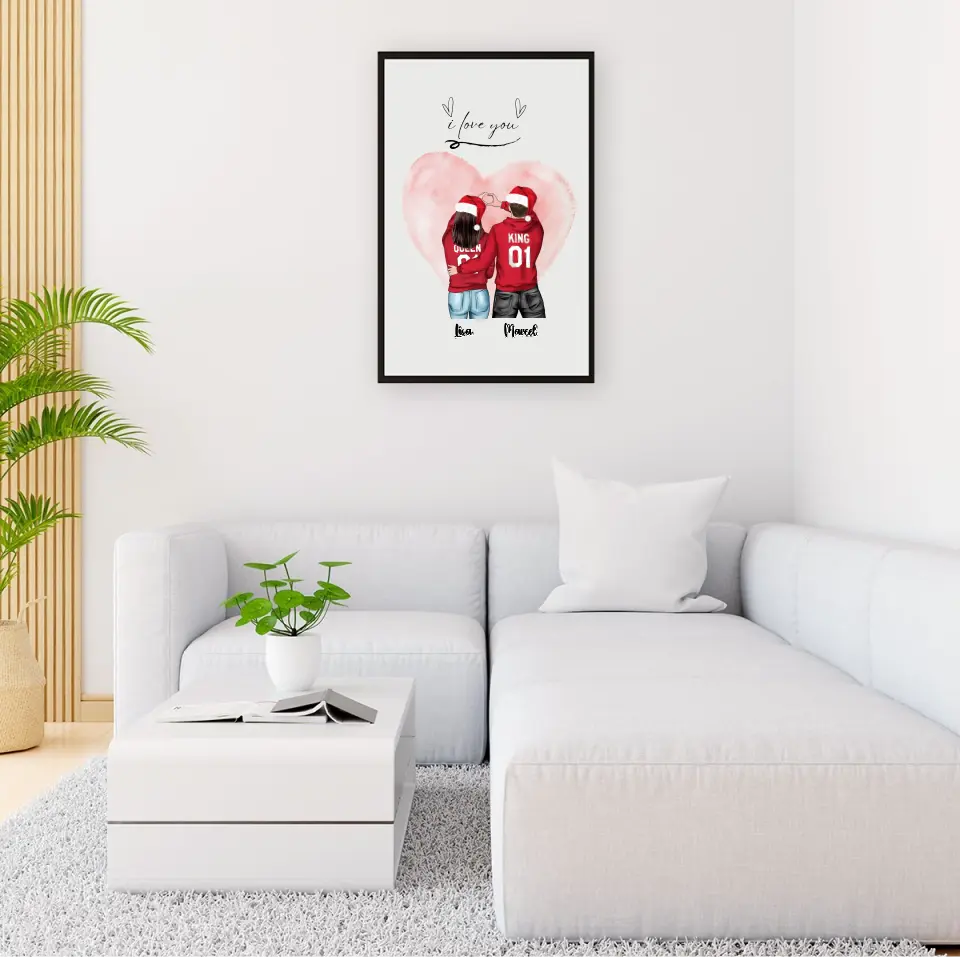 Weihnachten Pärchen - Personalisierbares Poster