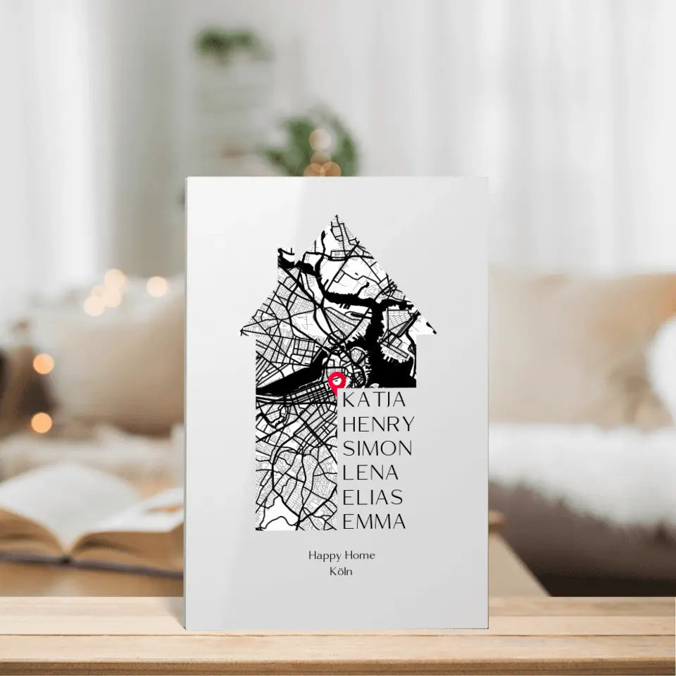 Unser Zuhause - Personalisierbares Acrylglas