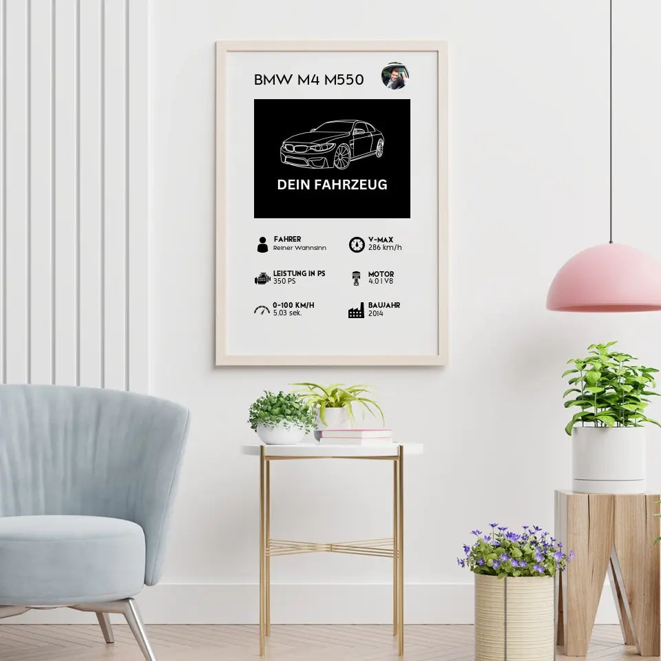 Fahrzeug Quartett - Personalisierbares Poster