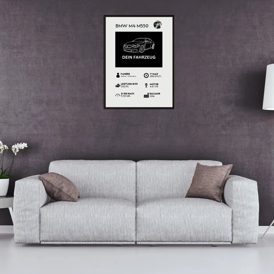 Fahrzeug Quartett - Personalisierbares Poster