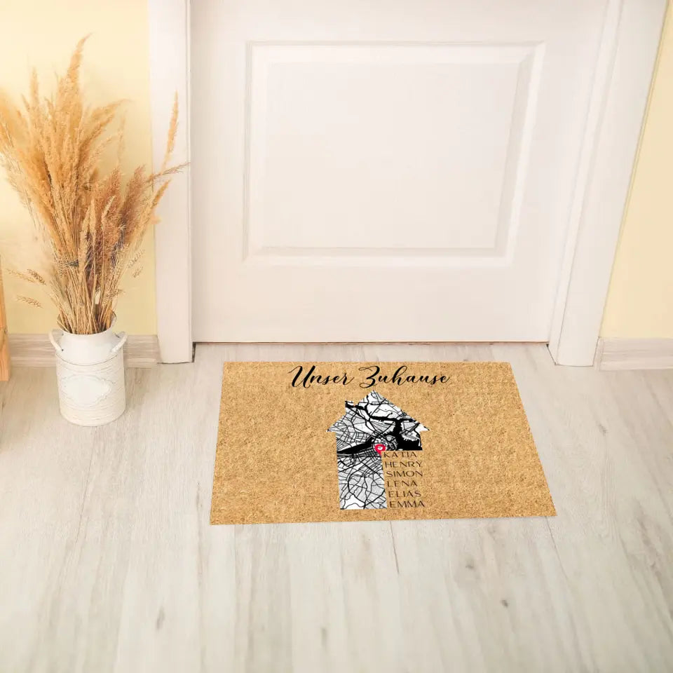 Unser Zuhause - Personalisierbare Fußmatte