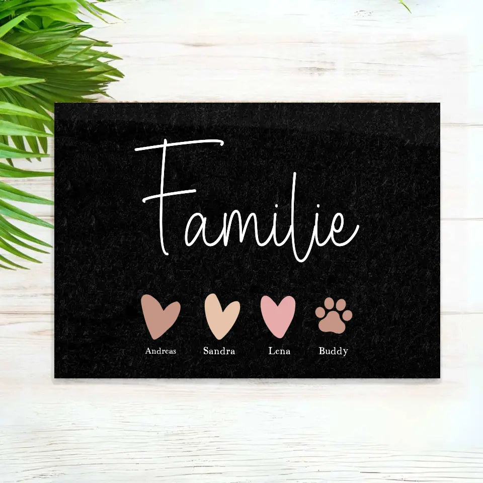 Familie - Personalisierbare Fußmatte