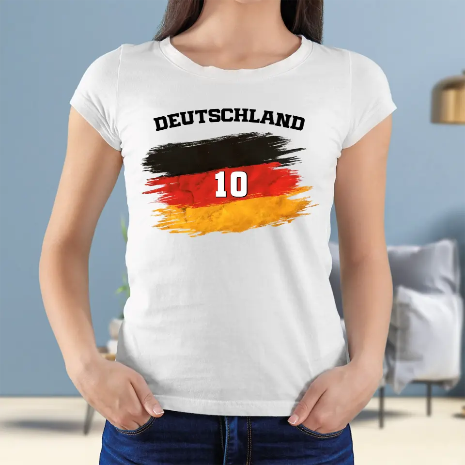 Deutschland EM Shirt mit Nummer - Personalisierbares T-Shirt