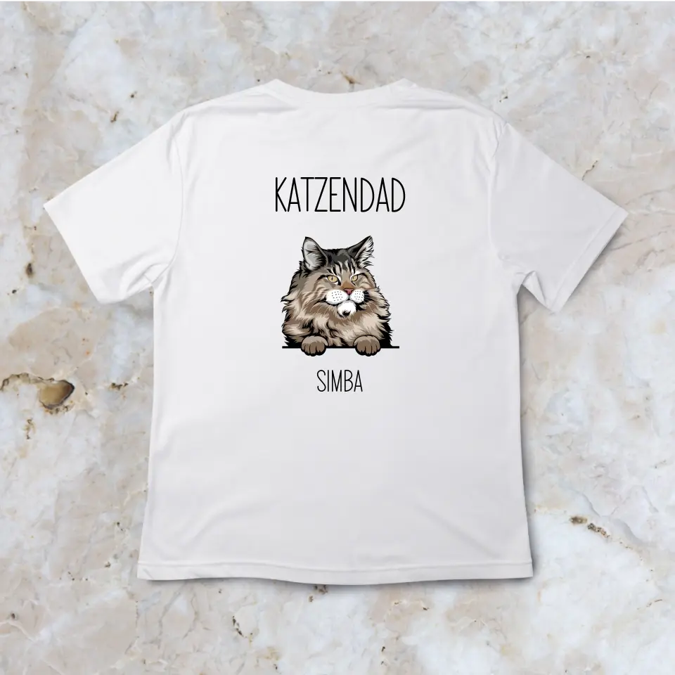 Katzenmom / Katzendad - Personalisierbares T-Shirt