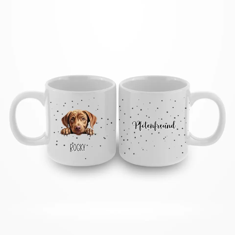 Hundmotiv mit Namen - Personalisierbare Tasse