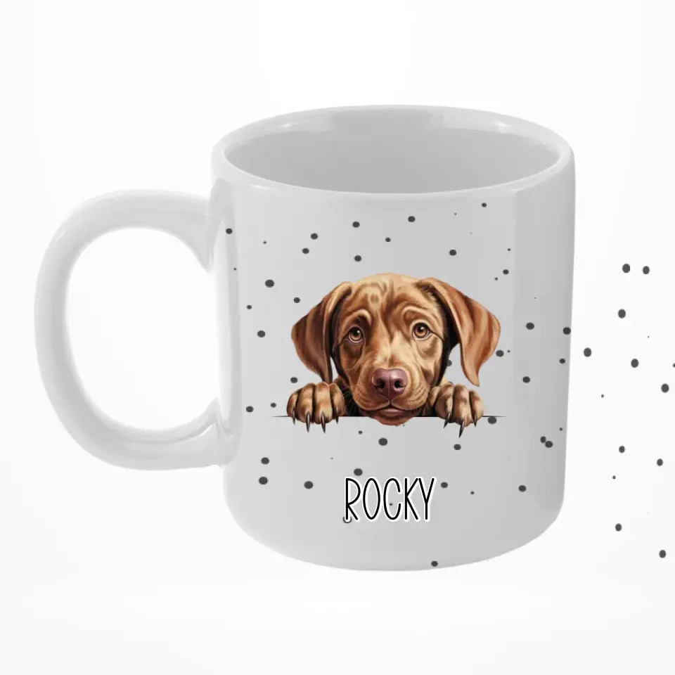 Hundmotiv mit Namen - Personalisierbare Tasse