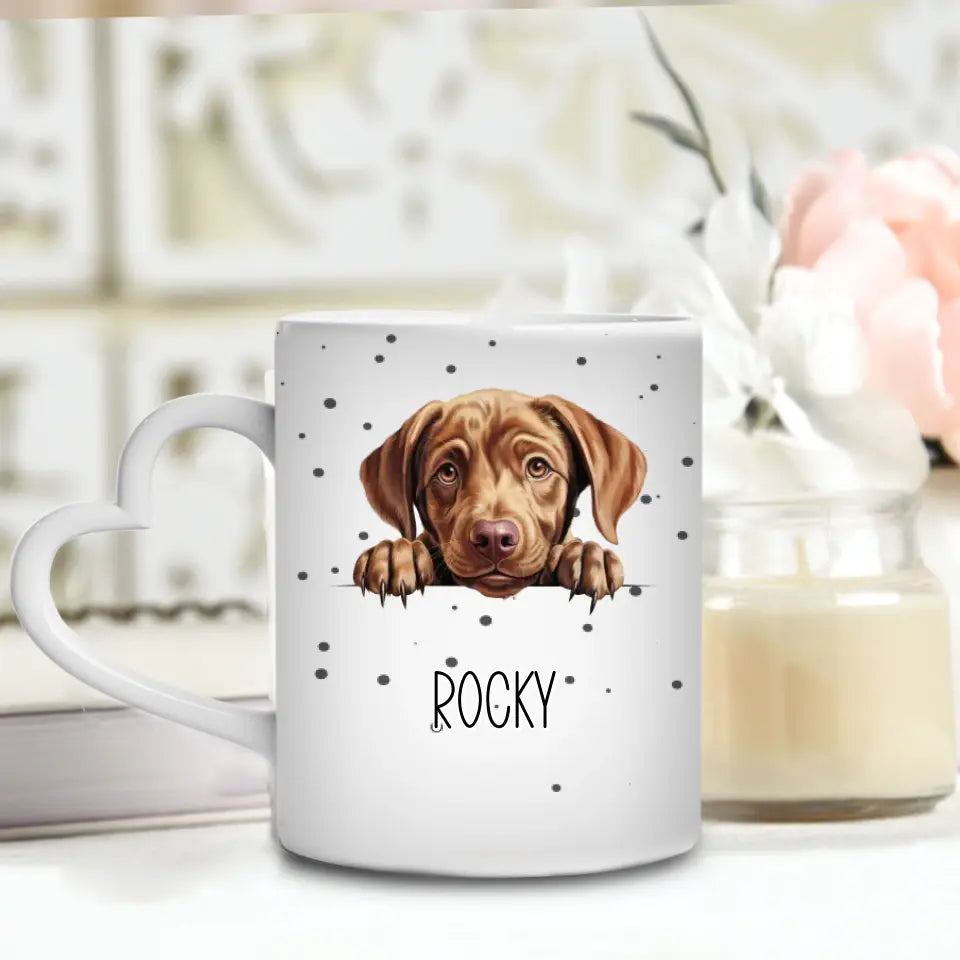 Hundmotiv mit Namen - Personalisierbare Tasse