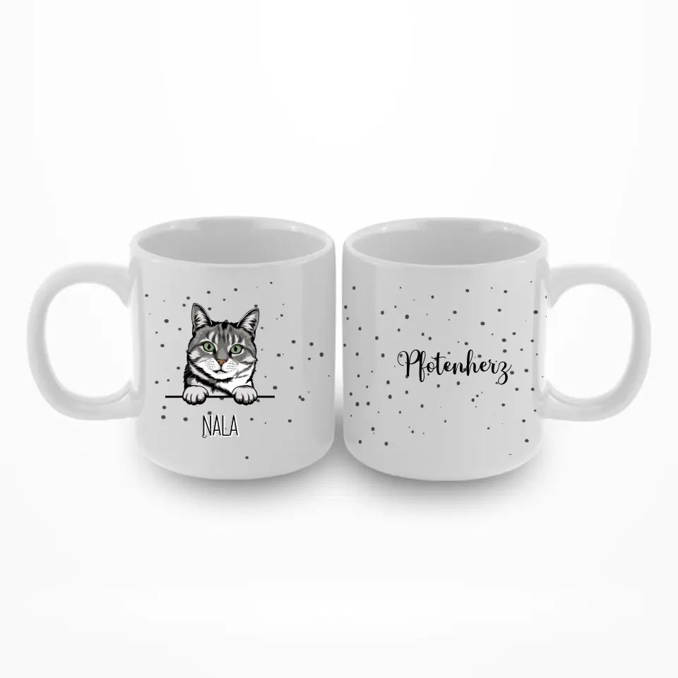 Katzenmotiv mit Namen - Personalisierbare Tasse