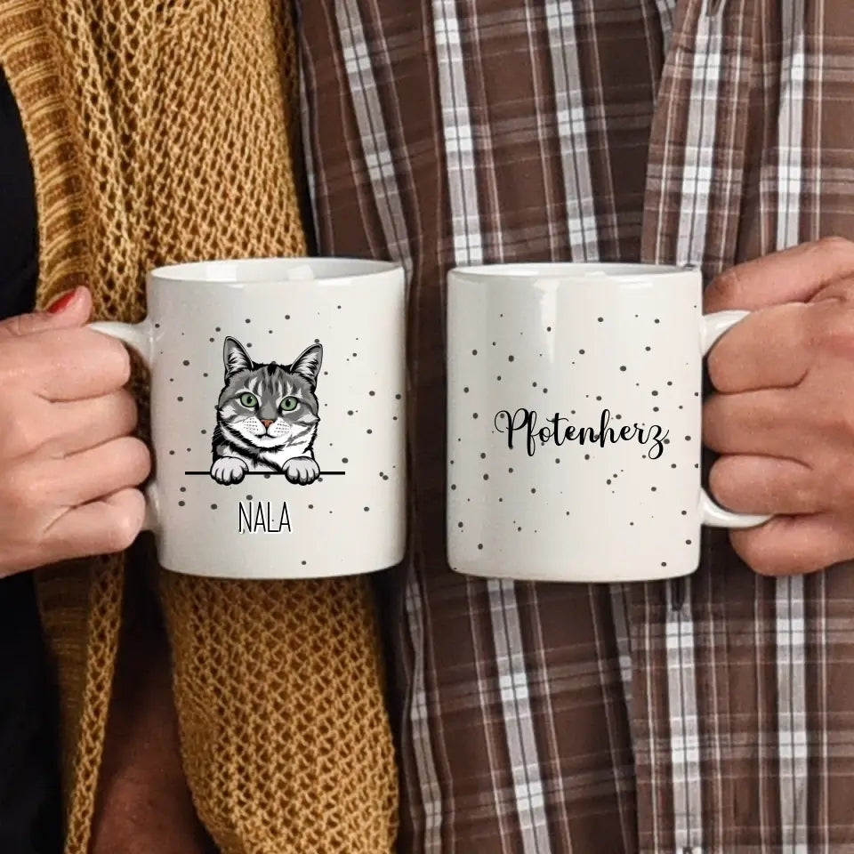 Katzenmotiv mit Namen - Personalisierbare Tasse
