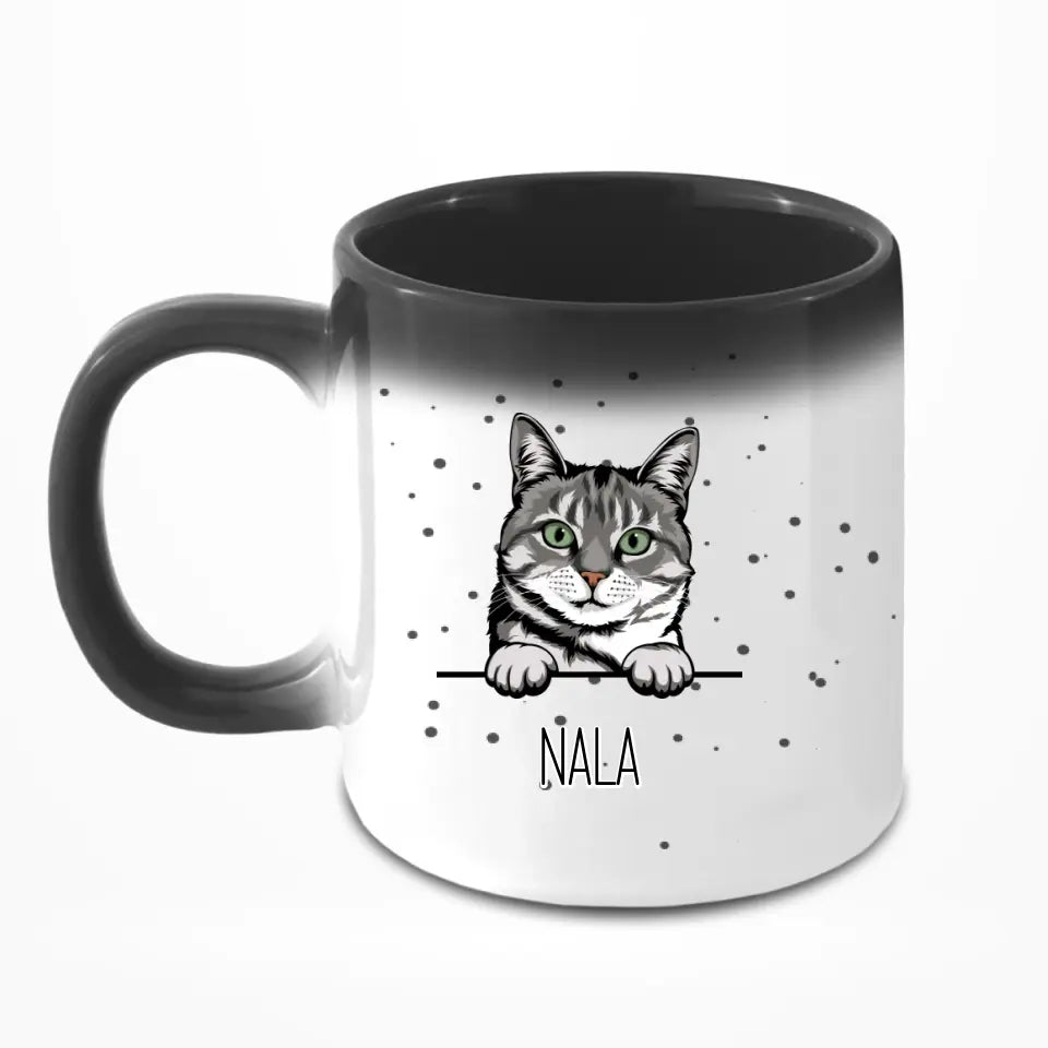 Katzenmotiv mit Namen - Personalisierbare Tasse