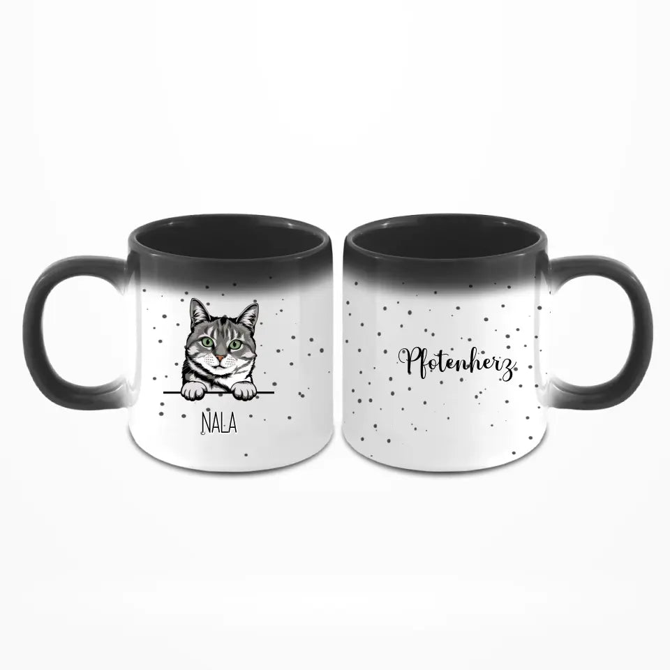 Katzenmotiv mit Namen - Personalisierbare Tasse