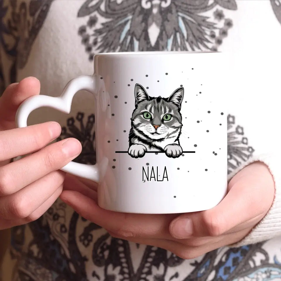 Katzenmotiv mit Namen - Personalisierbare Tasse