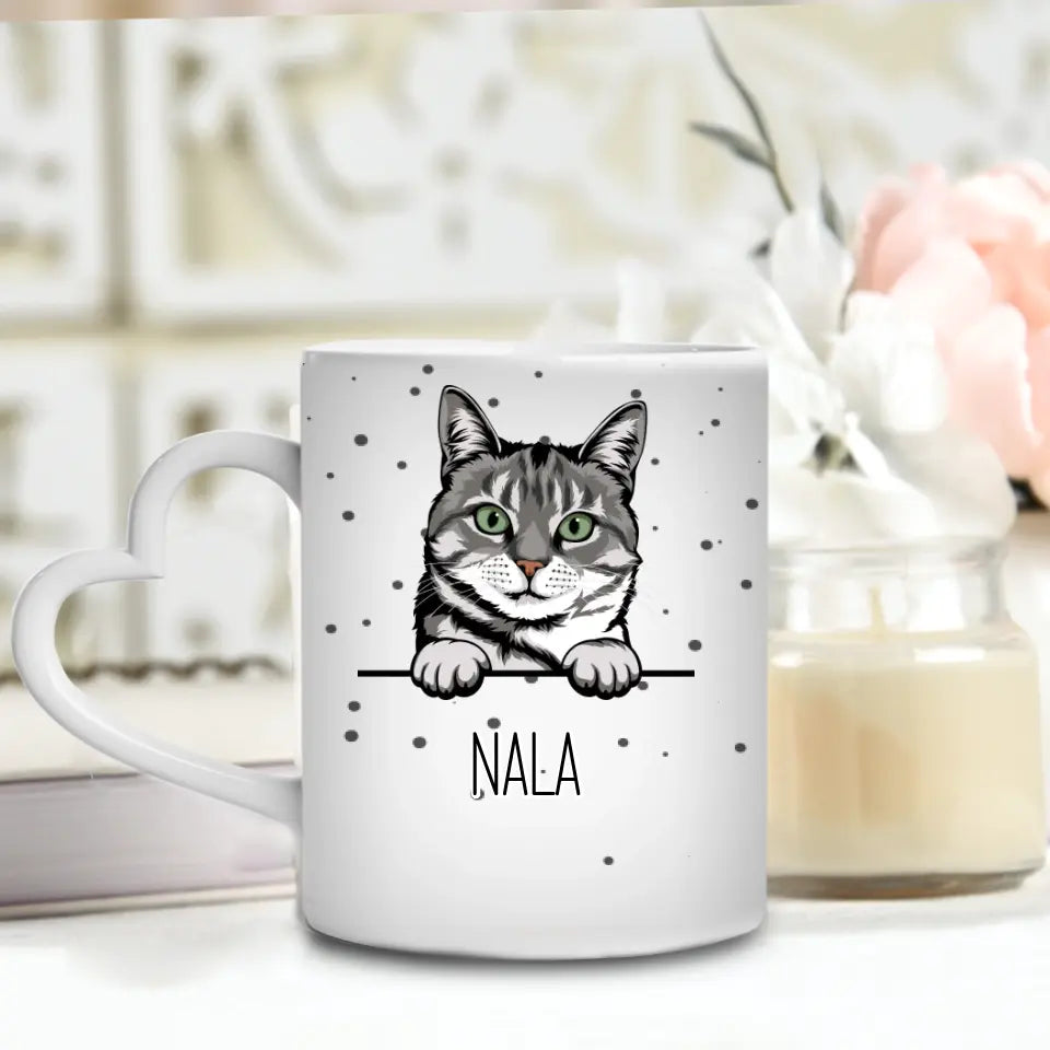 Katzenmotiv mit Namen - Personalisierbare Tasse