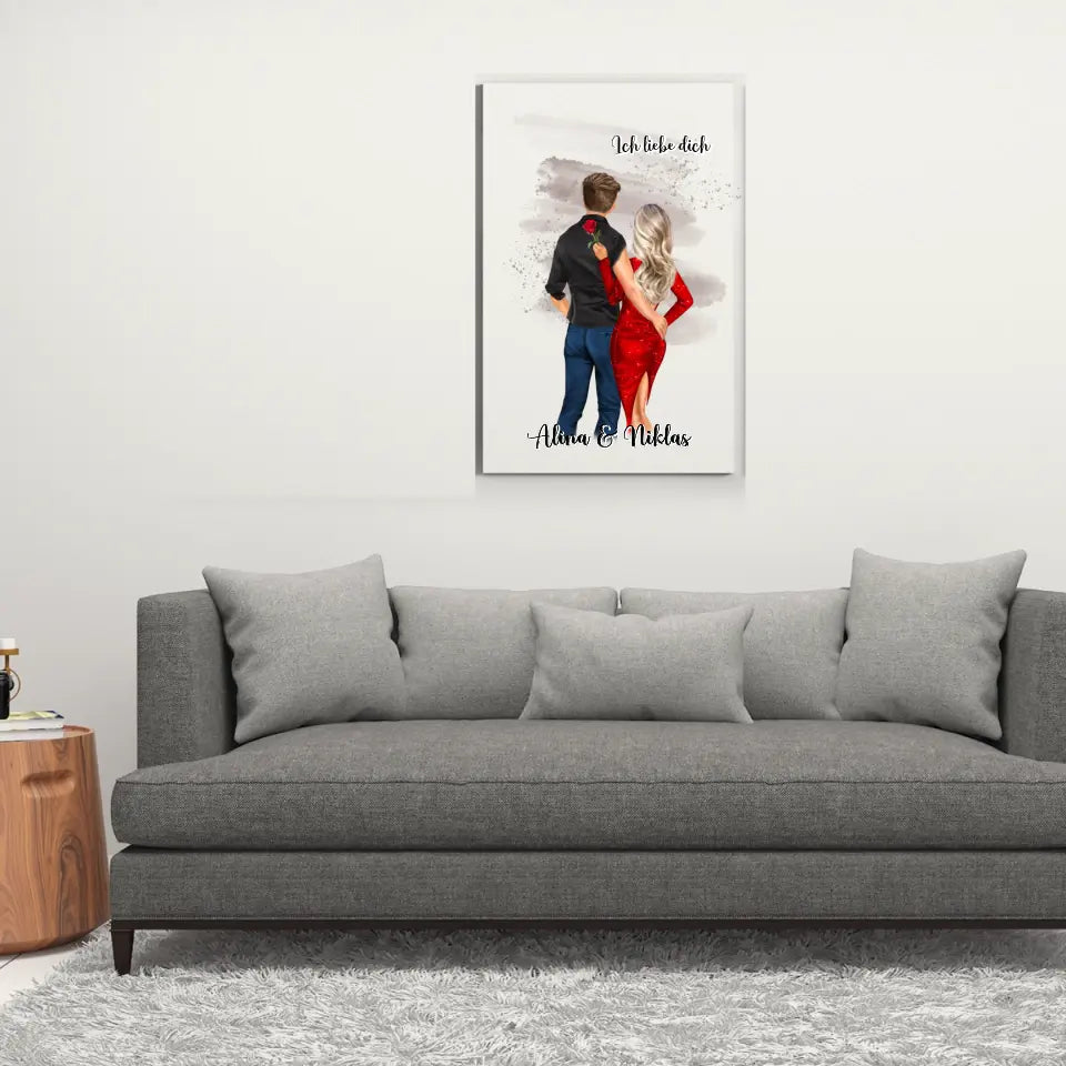 Paar Poster mit Namen - Personalisierbares Poster