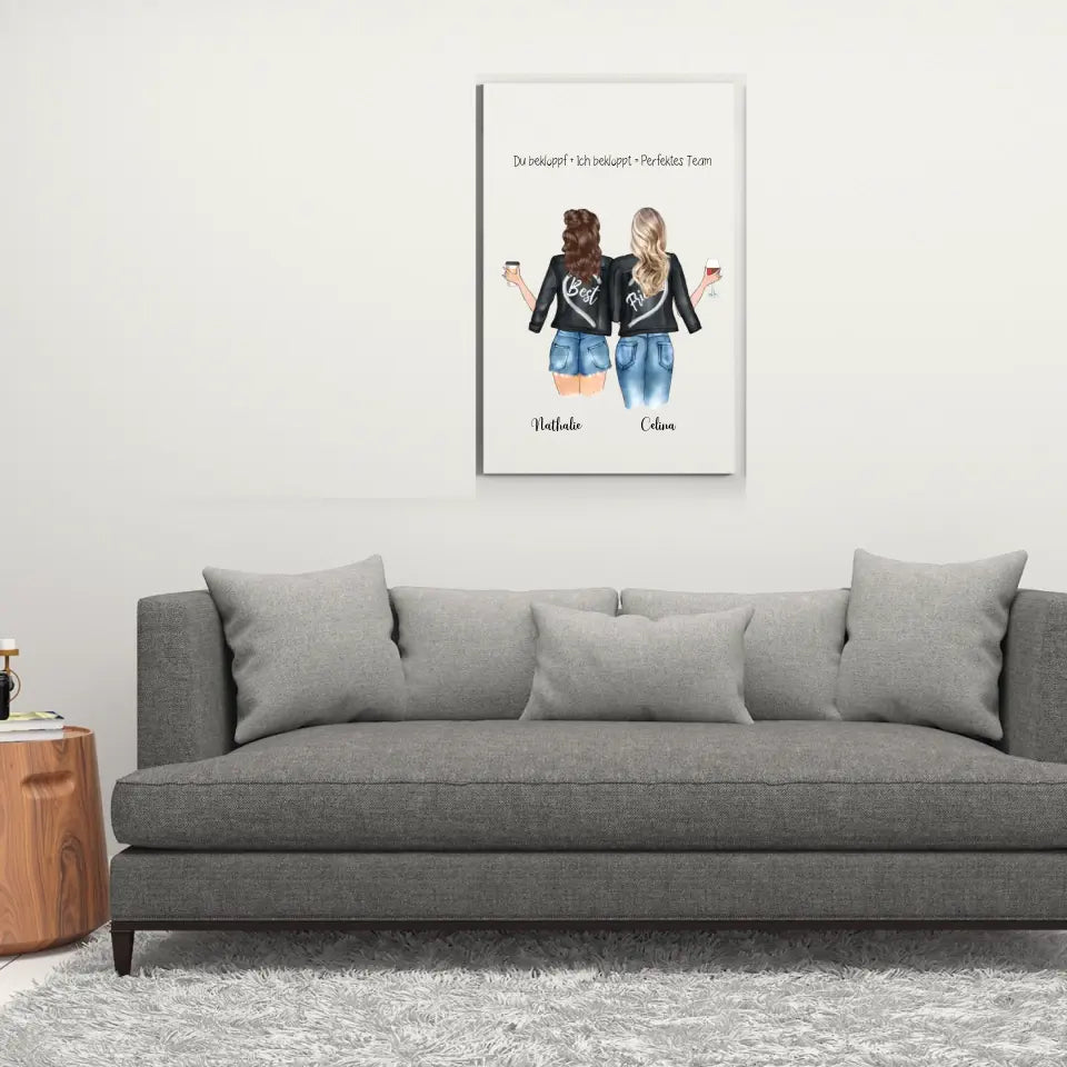 Beste Freundinnen Poster - Personalisierbares Poster