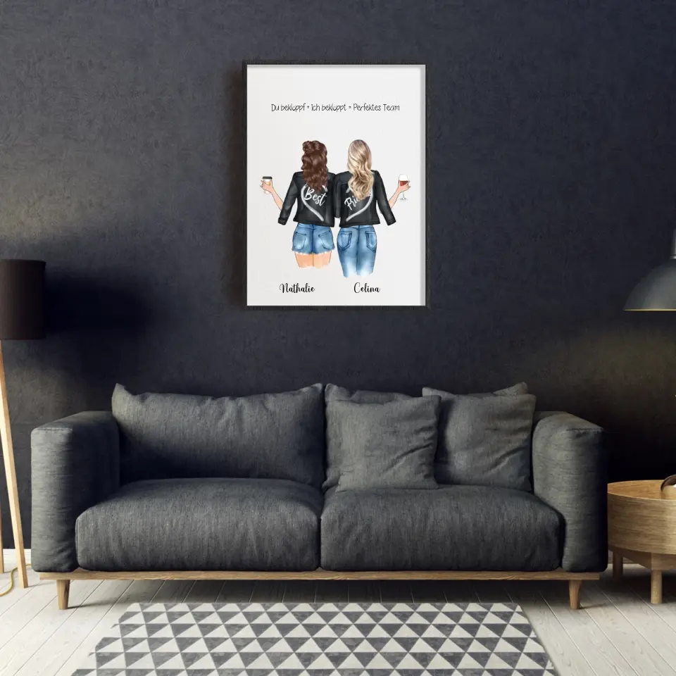 Beste Freundinnen Poster - Personalisierbares Poster