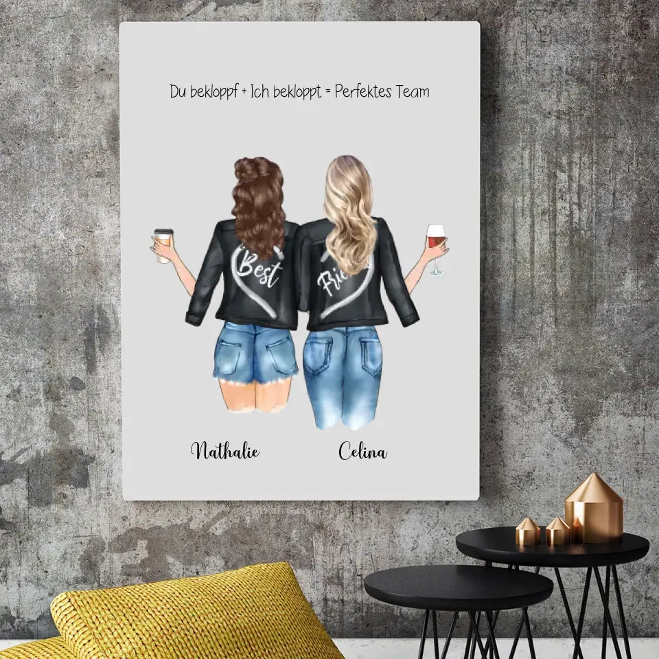 Beste Freundinnen Poster - Personalisierbares Poster