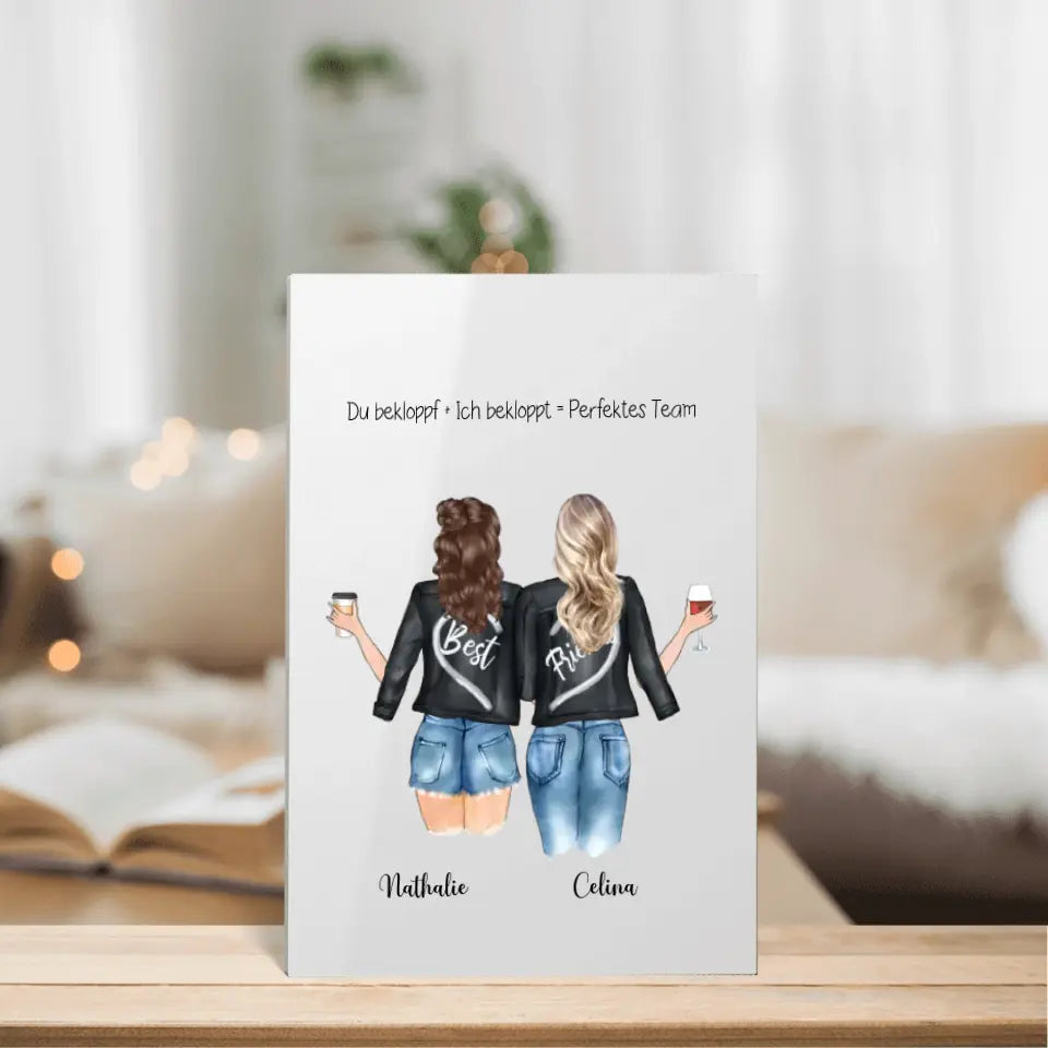 Beste Freundinnen Acrylglas - Personalisierbares Acrylglas