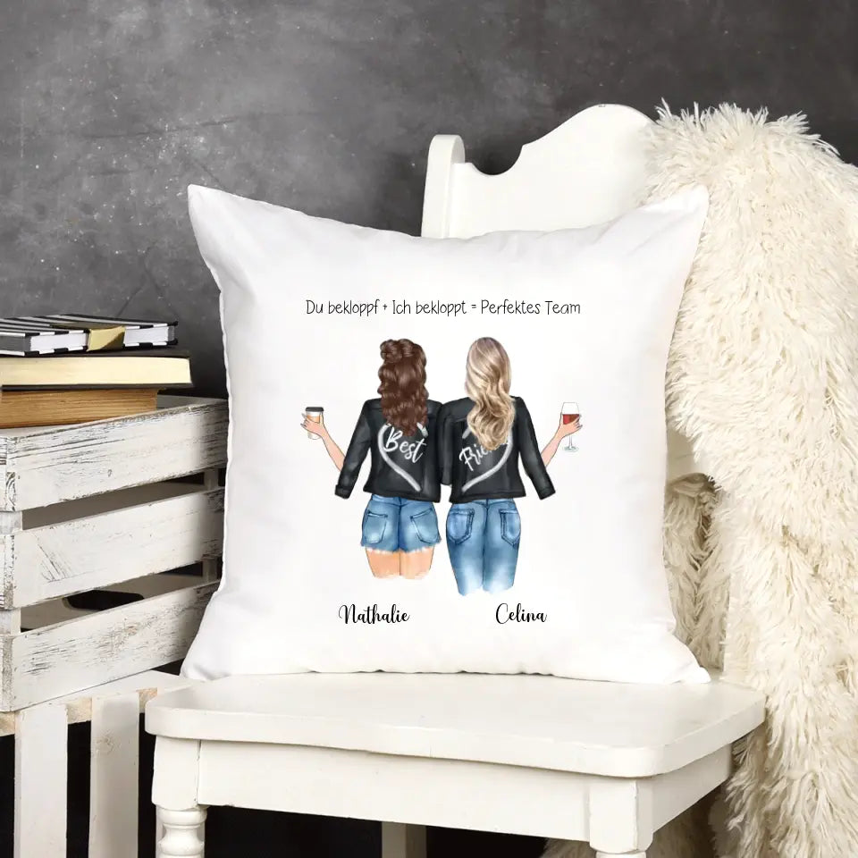 Beste Freundinnen Kissen - Personalisierbares Kissen