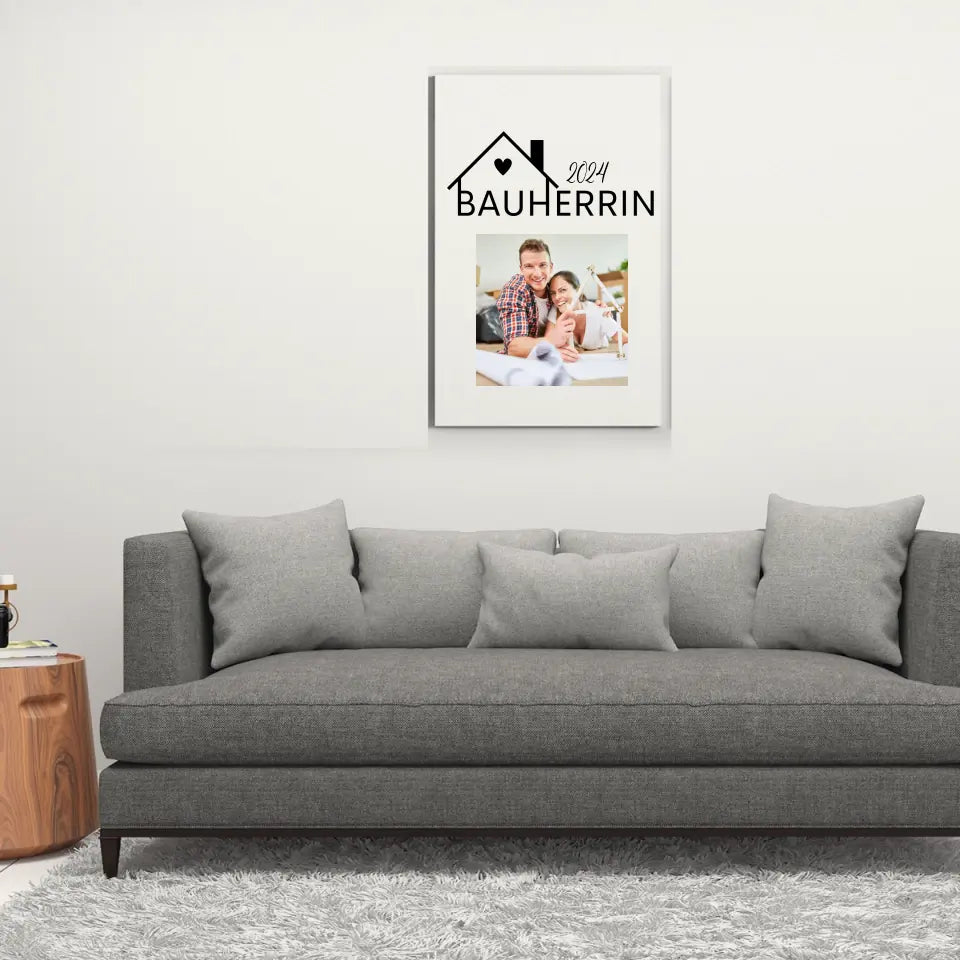 Bauherr und Bauherrin mit Foto - Personalisierbares Poster