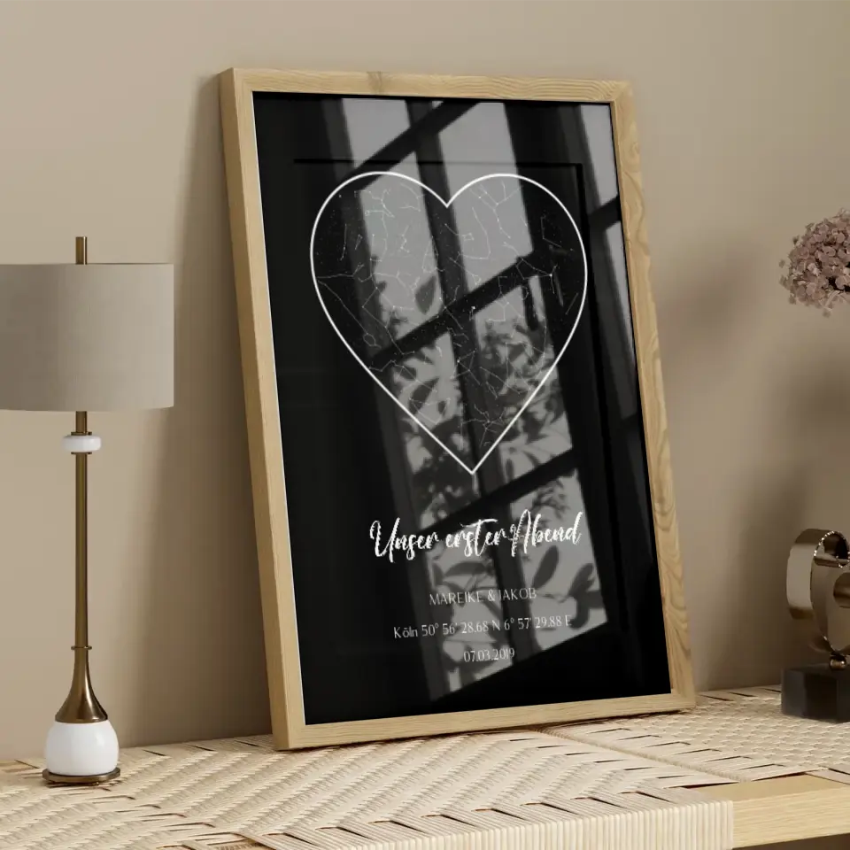 Unser erster Abend Sternenkarte - Personalisierbares Poster