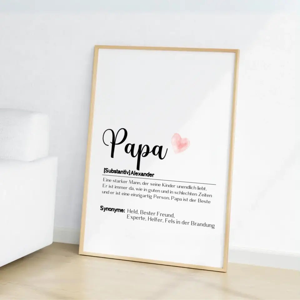 Papa Wort - Personalisierbares Poster