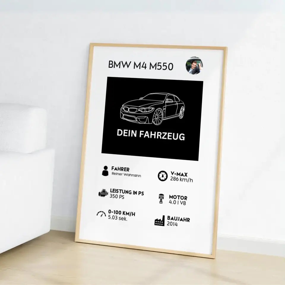 Fahrzeug Quartett - Personalisierbares Poster